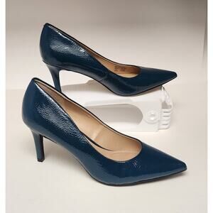 Alfani Women's Teal Step 'N Flex Jeules Faux Patent Leather Pump Shoes Size 8.5M